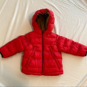 Red Zara Puffer Coat
